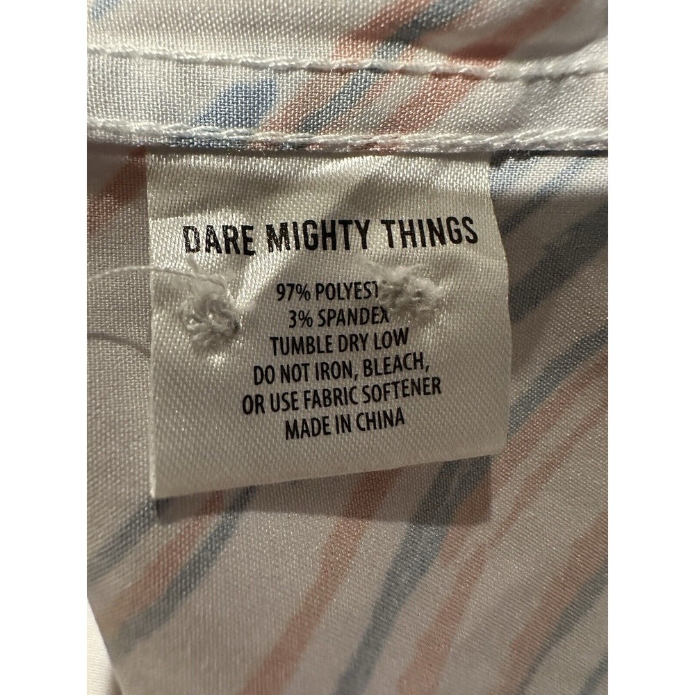 RSVLTS Mens Shirt Dare Mighty Things‎ Button Shirt Red/White/Blue Pattern L - Picture 8 of 9